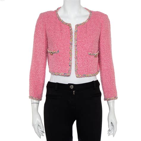 chanel tweed blazer 18p|Chanel tweed jacket pink.